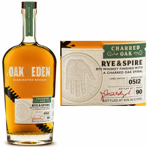 Oak & Eden Rye & Spire Charred Oak Finish Rye 750ml