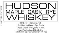 Hudson Rye Whiskey Maple Cask 750ml