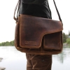 *Handcrafted Buffalo Leather Messenger Bag